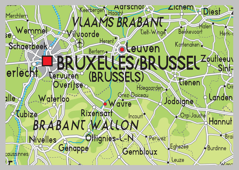 Belgium Physical Map