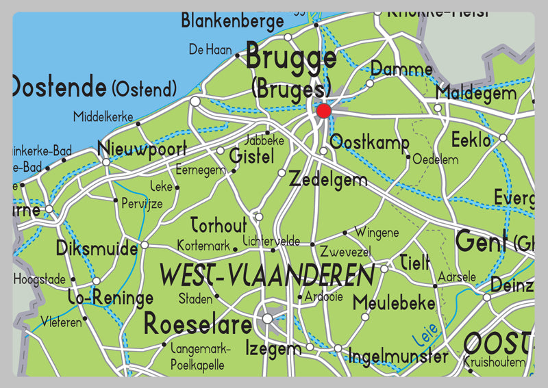 Belgium Physical Map