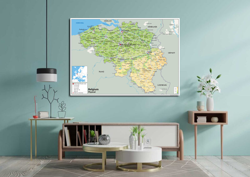 Belgium Physical Map