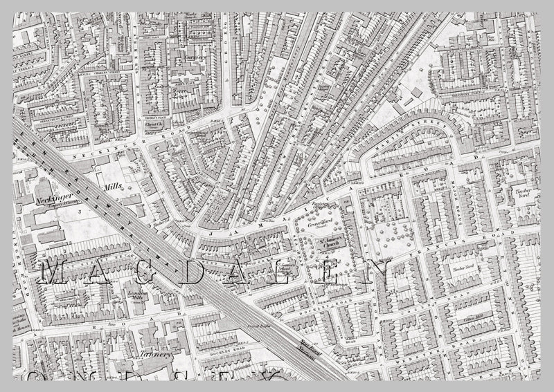 London 1872 Ordnance Survey Map - Sheet XLV - Bermondsey