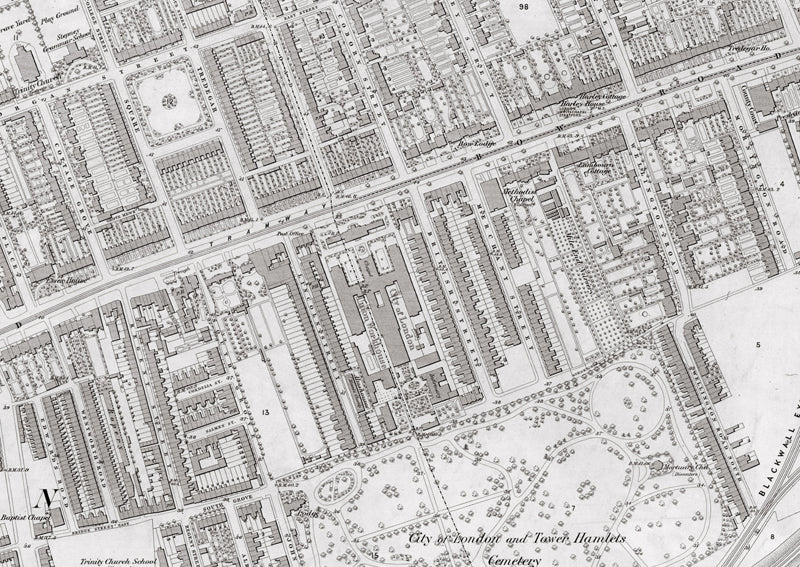 London 1872 Ordnance Survey Map - Sheet XXVIII - Bethnal Green