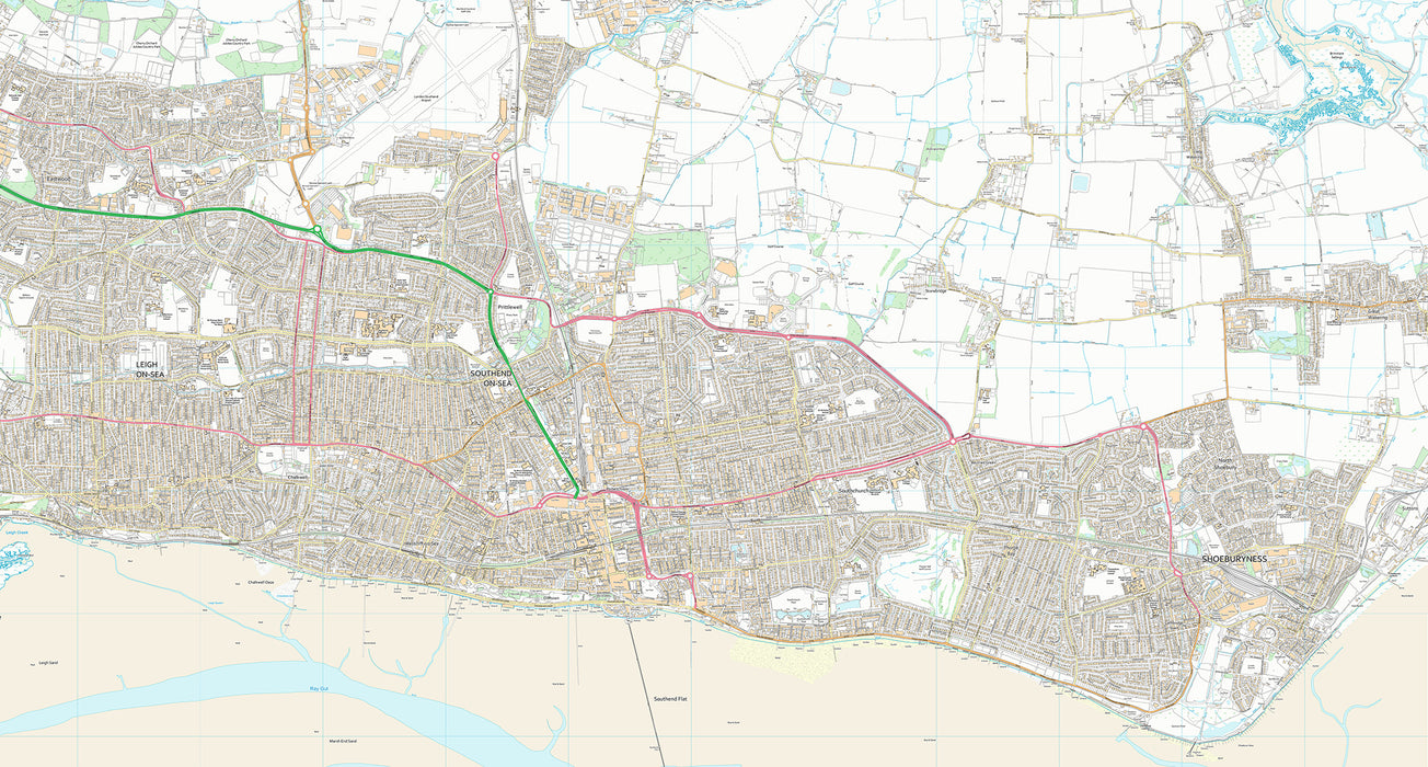 South End on Sea Ordnance Survey 10K - Custom