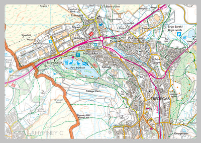 Blaenau Gwent County Map– I Love Maps