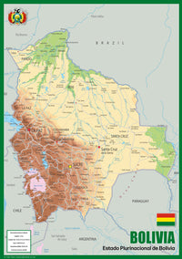 Physical Map Of Bolivia The Oxford Collection I Love Maps