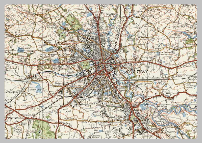 1920 Collection - Bolton & Manchester Ordnance Survey Map