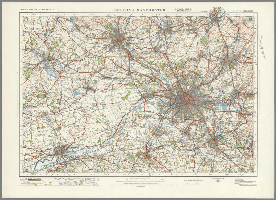 1920 Collection - Bolton & Manchester Ordnance Survey Map