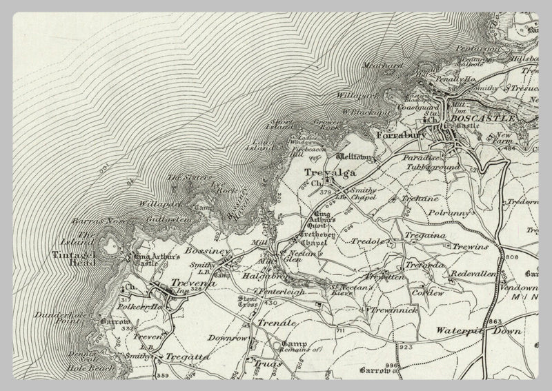 1890 Collection - Boscastle (Bude Bay) Ordnance Survey Map