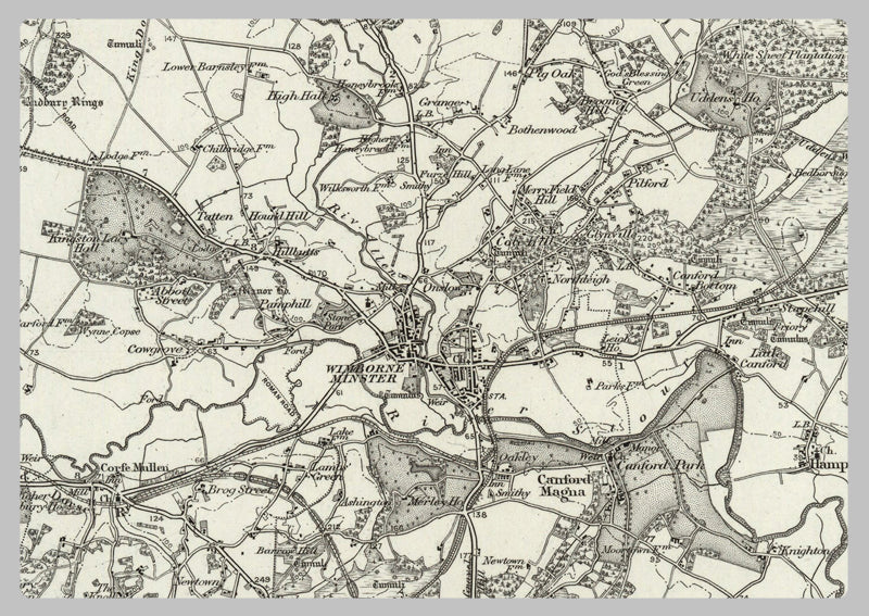 1890 Collection - Bournemouth (Ringwood) Ordnance Survey Map