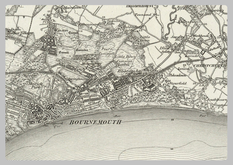 1890 Collection - Bournemouth (Ringwood) Ordnance Survey Map