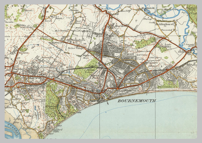 1920 Collection - Bournemouth & Swanage Ordnance Survey Map