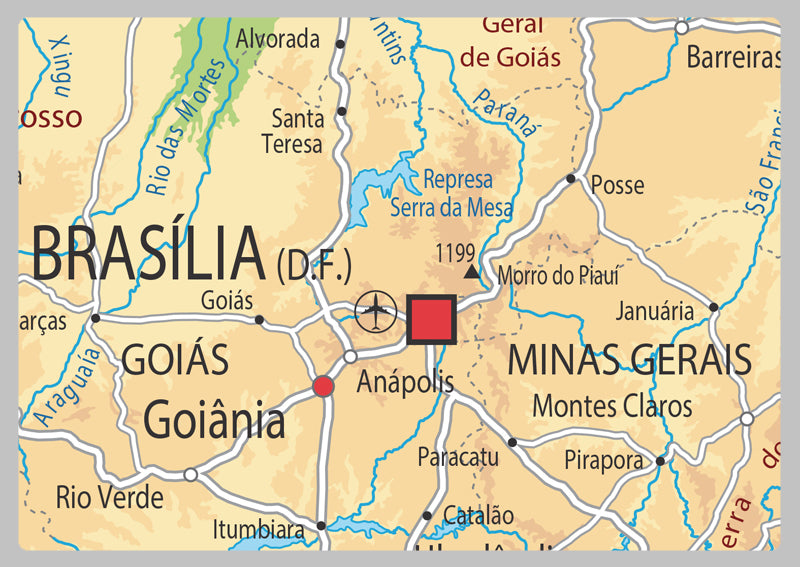 Physical Map of Brazil - The Oxford Collection