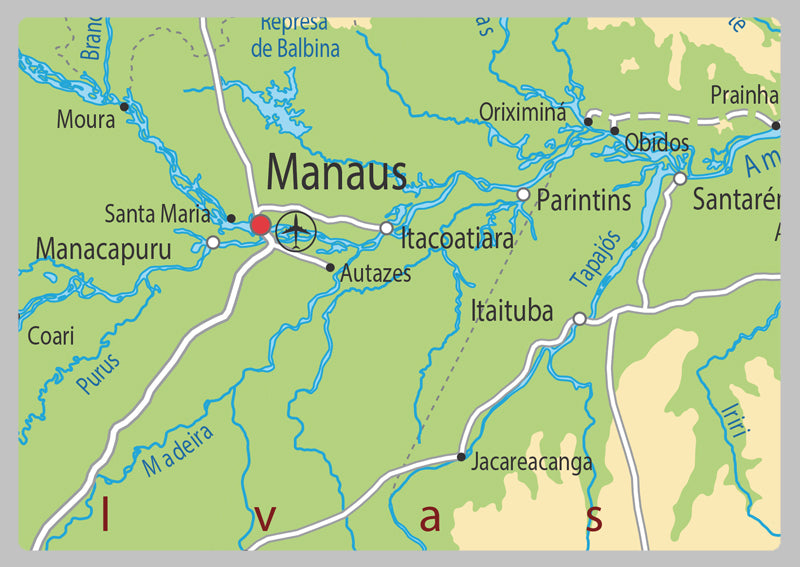 Physical Map of Brazil - The Oxford Collection