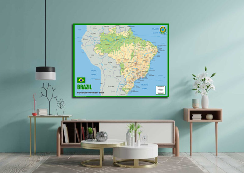 Physical Map of Brazil - The Oxford Collection