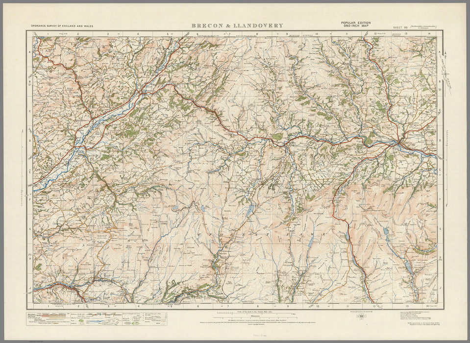 1920 Collection - Brecon & Llandovery Ordnance Survey Map