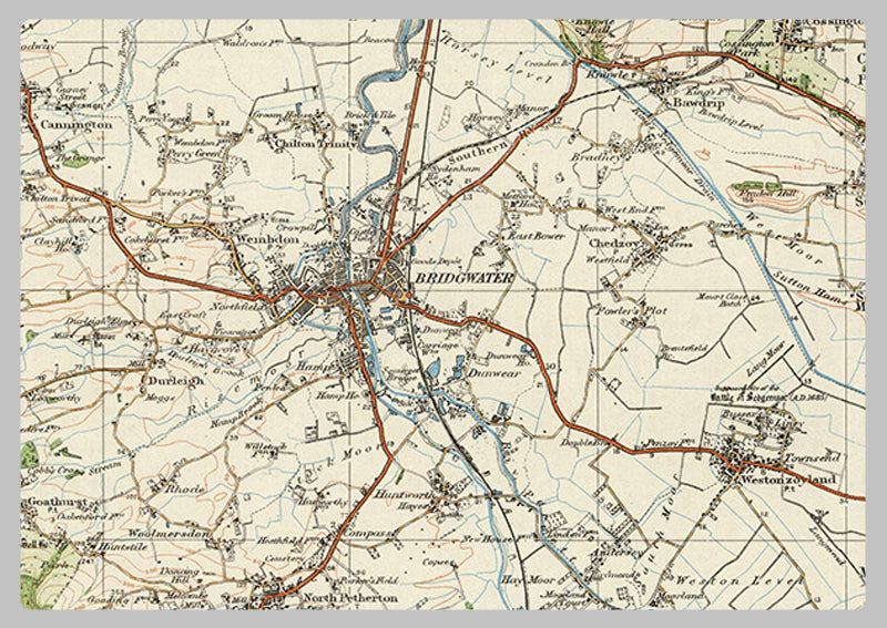 1920 Collection - Bridgwater & Quantock Hills Ordnance Survey Map