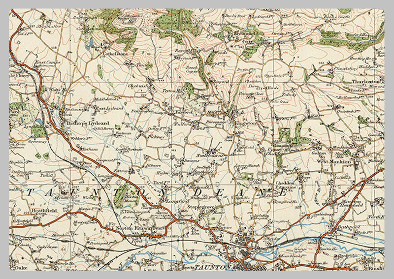 1920 Collection - Bridgwater & Quantock Hills Ordnance Survey Map
