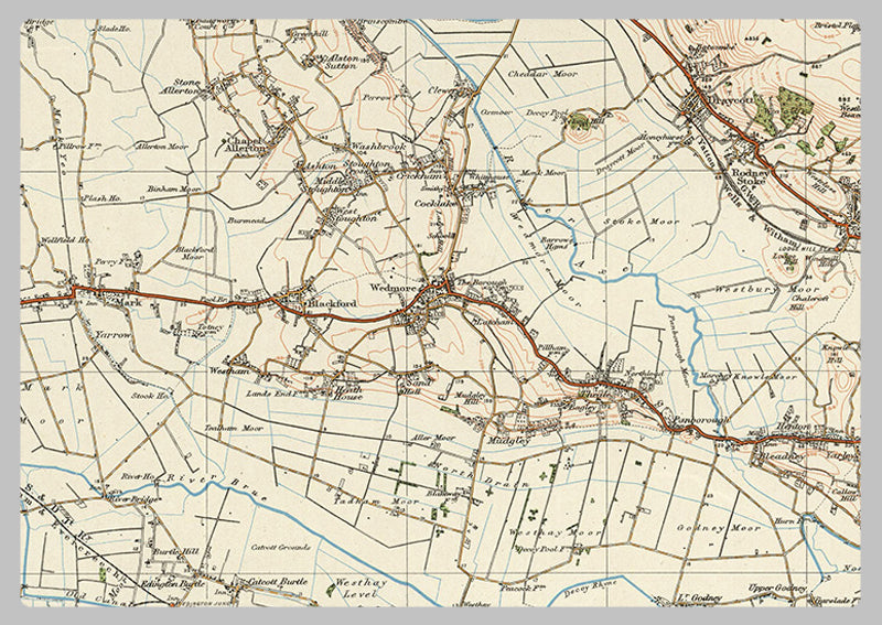 1920 Collection - Bridgwater & Quantock Hills Ordnance Survey Map
