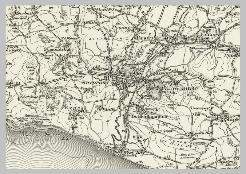 1890 Collection - Bridport (Yeovil) Ordnance Survey Map