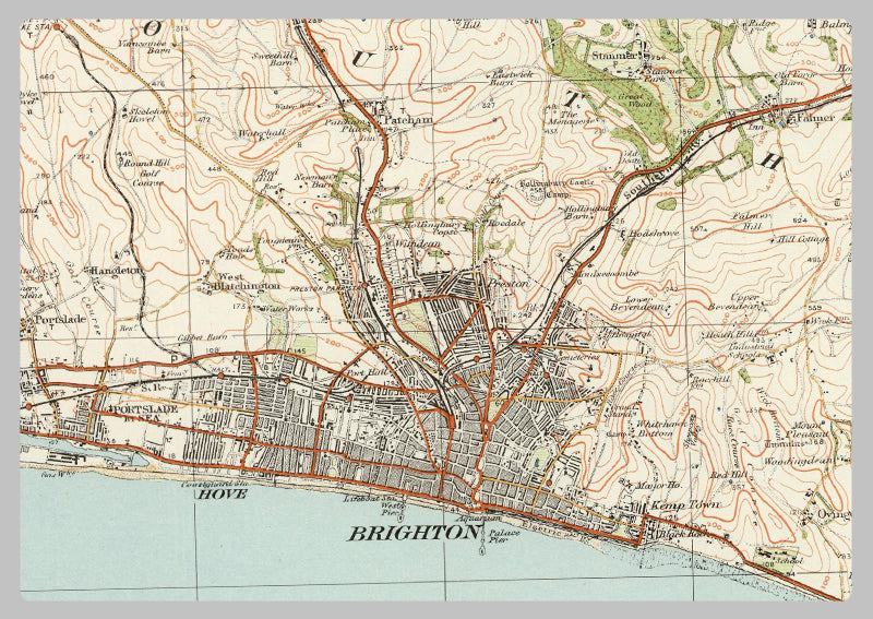 1920 Collection - Brighton & Eastbourne Ordnance Survey Map