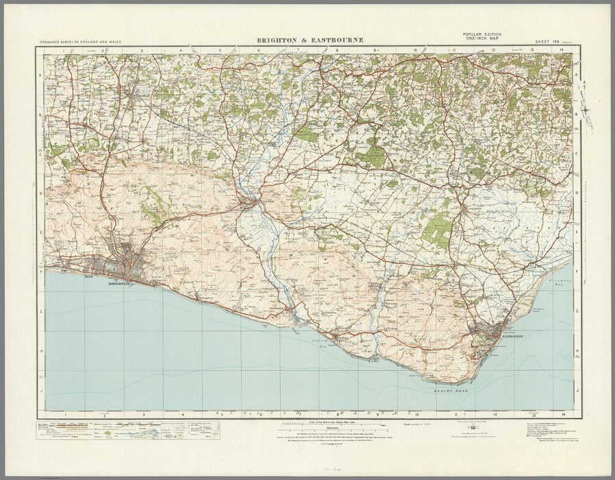 1920 Collection - Brighton & Eastbourne Ordnance Survey Map