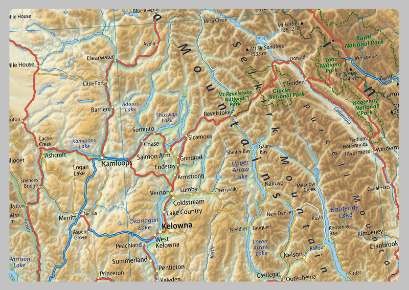 British Columbia Physical Map
