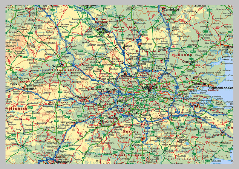 British Isles Physical Wall Map