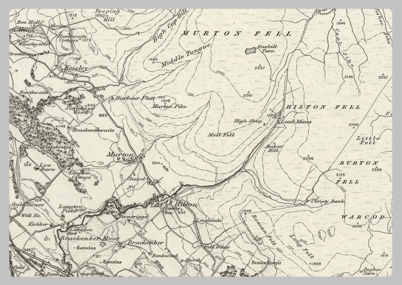 1890 Collection - Borough under Stainmore (Alston) Ordnance Survey Map