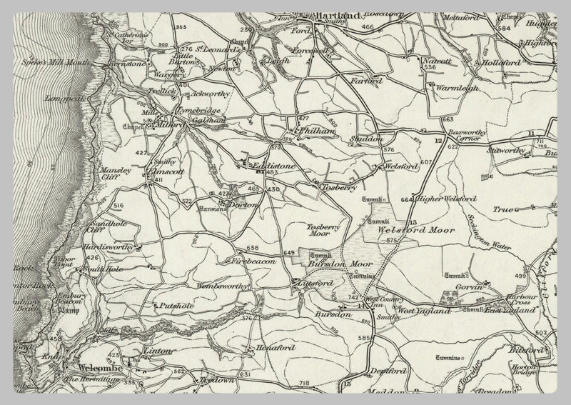 1890 Collection - Bude (Bideford) Ordnance Survey Map