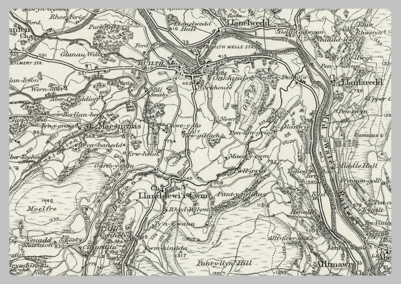 1890 Collection - Builth (Rhayader) Ordnance Survey Map