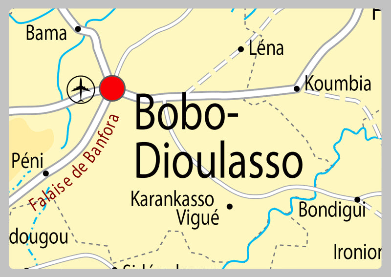 Physical Map of Burkina Faso - The Oxford Collection