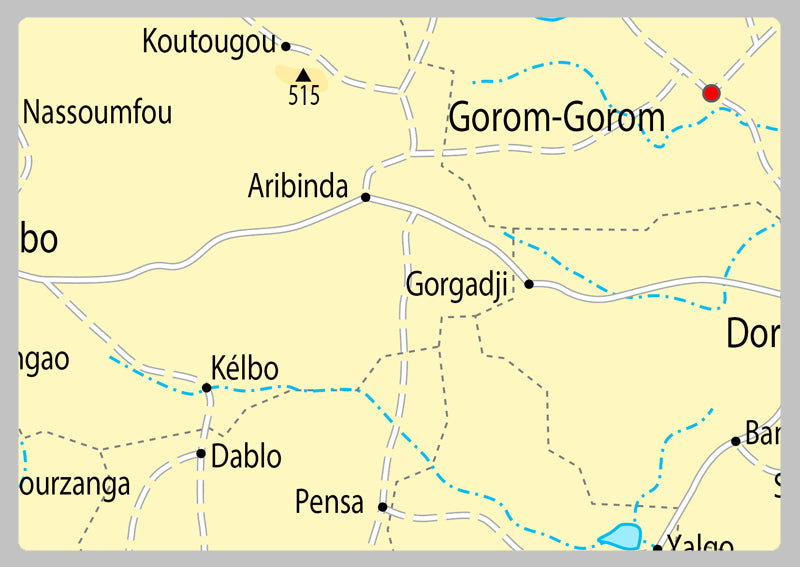 Physical Map of Burkina Faso - The Oxford Collection