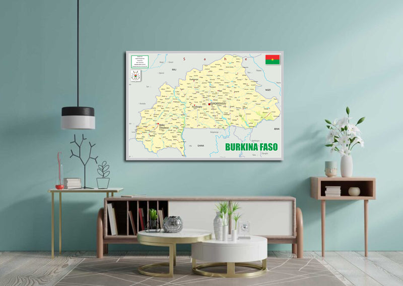 Physical Map of Burkina Faso - The Oxford Collection