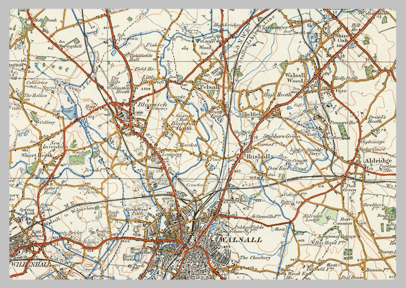 1920 Collection - Burton & Walsall Ordnance Survey Map
