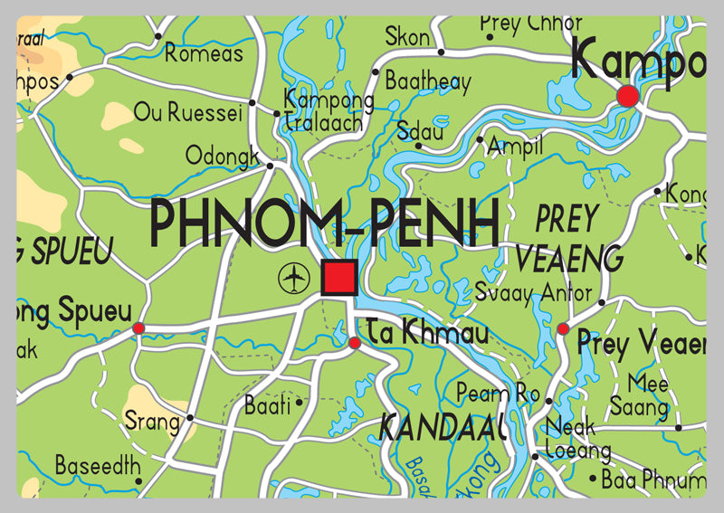 Cambodia Physical Map