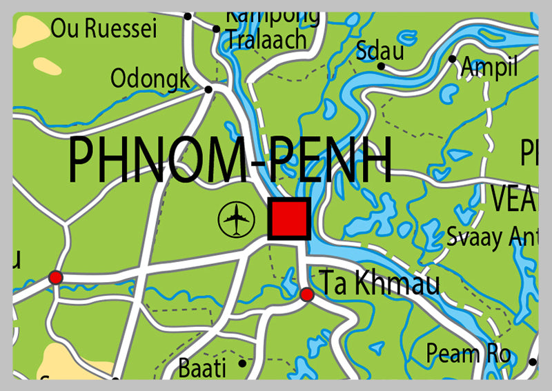 Physical Map of Cambodia - The Oxford Collection