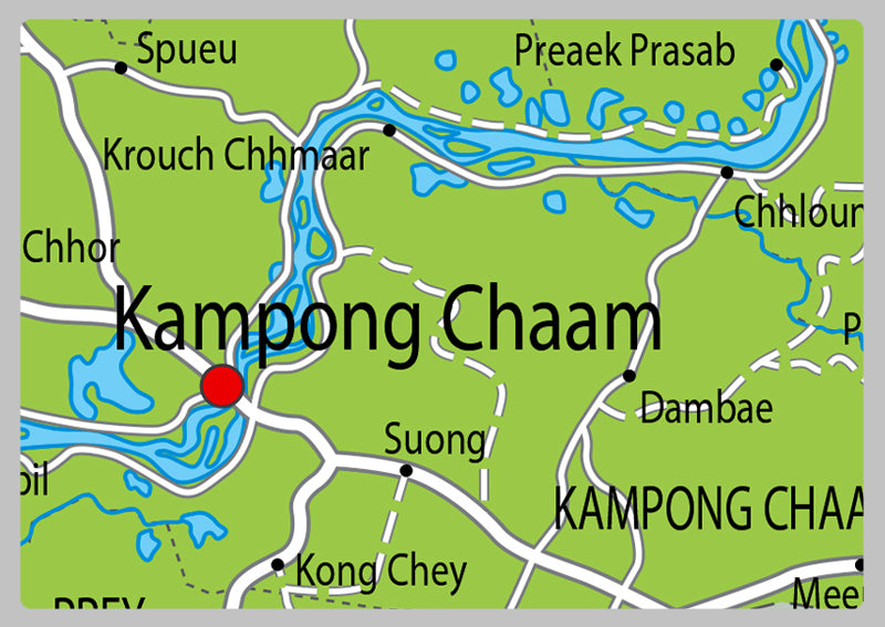 Physical Map of Cambodia - The Oxford Collection