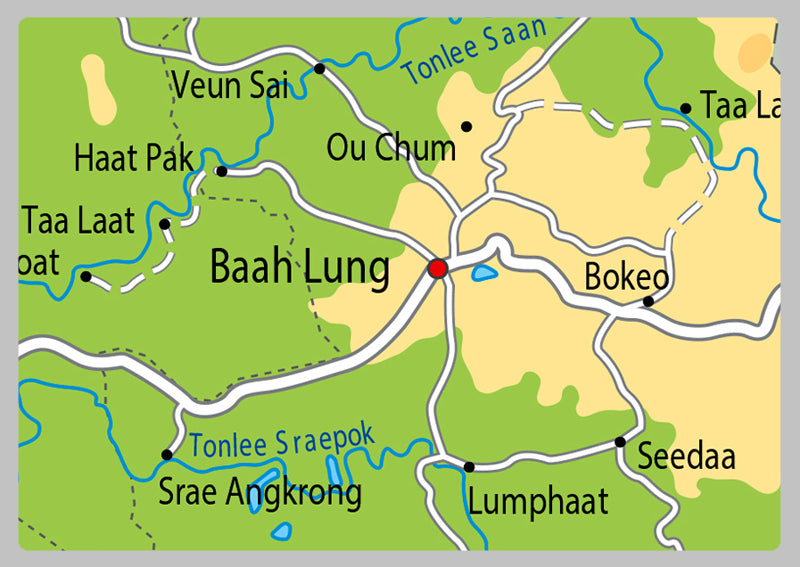 Physical Map of Cambodia - The Oxford Collection