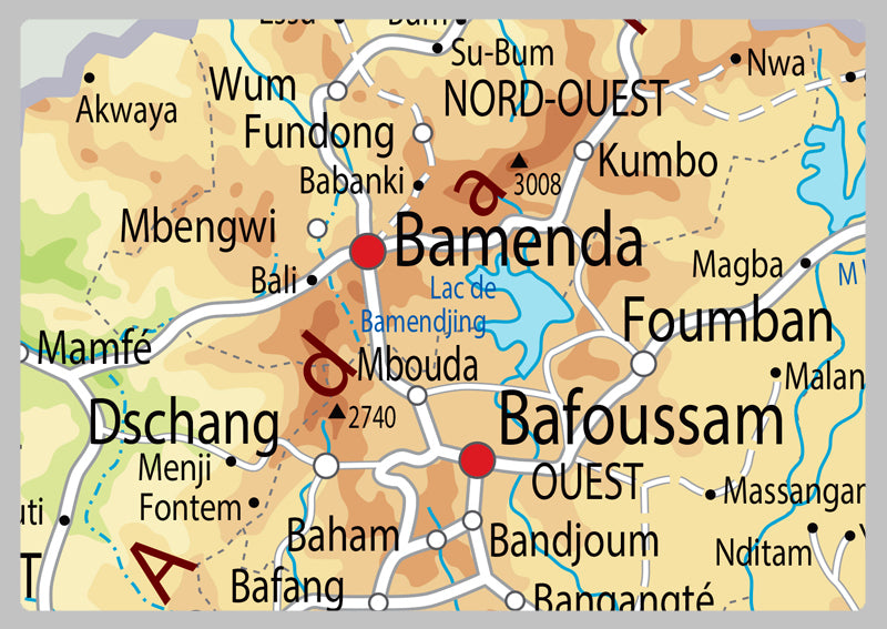 Physical Map of Cameroon - The Oxford Collection