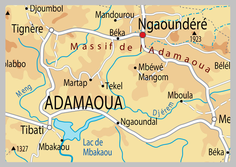 Physical Map of Cameroon - The Oxford Collection