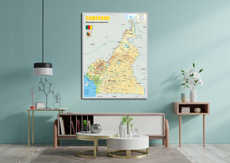 Physical Map of Cameroon - The Oxford Collection