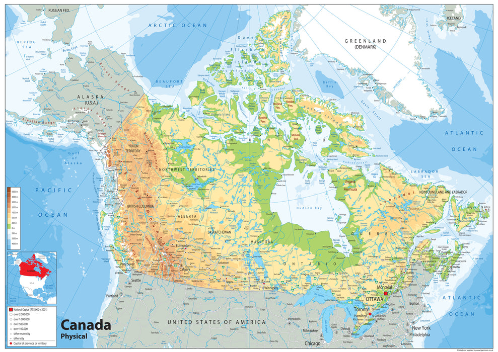 Canada Physical Map