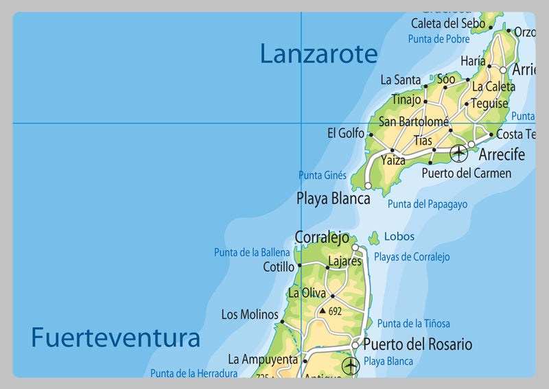 Canary Islands Physical Map