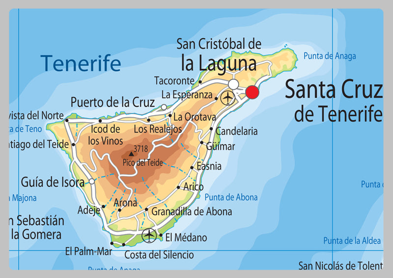 Canary Islands Physical Map