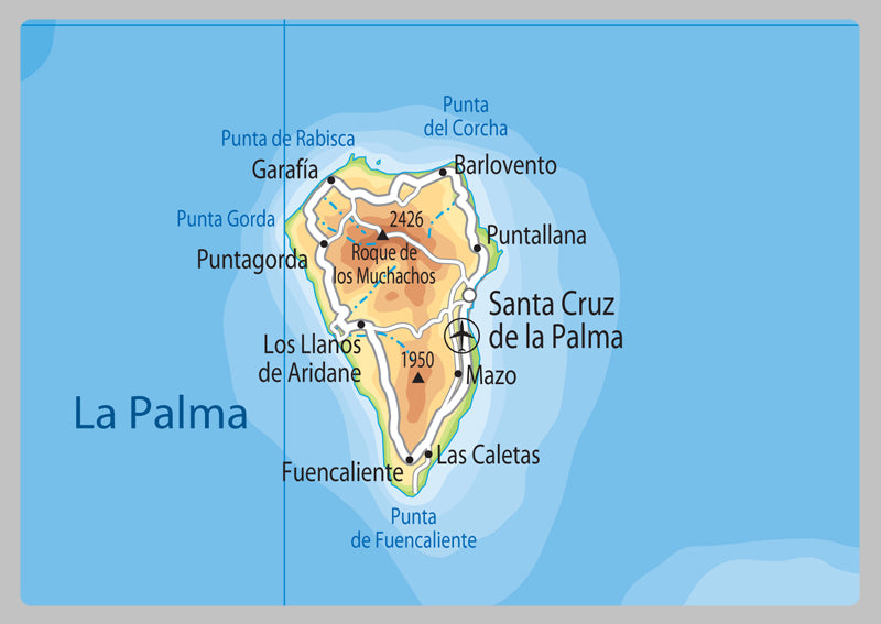 Canary Islands Physical Map