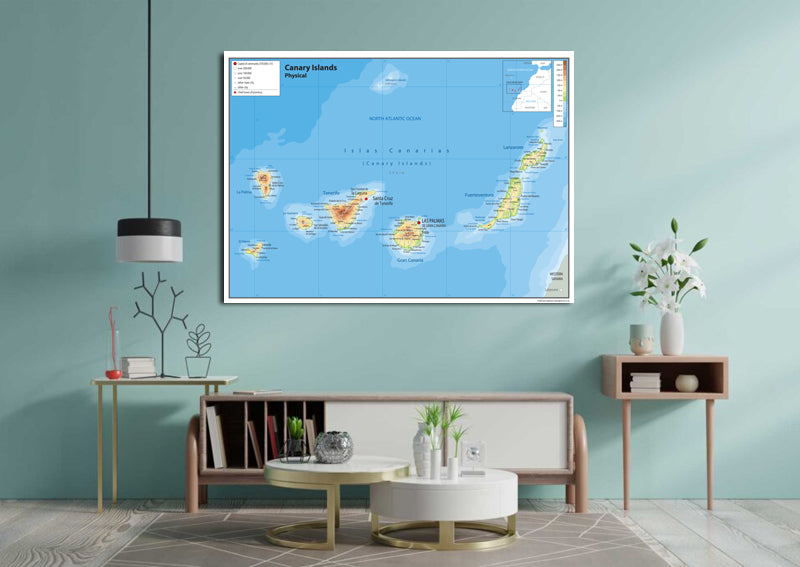 Canary Islands Physical Map