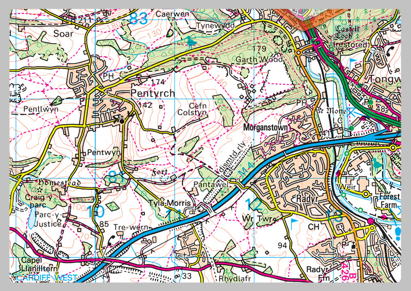 Cardiff County Map