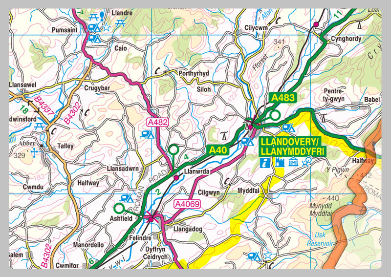 Carmarthenshire County Map