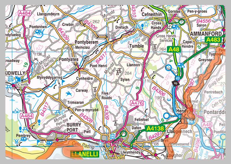 Carmarthenshire County Map