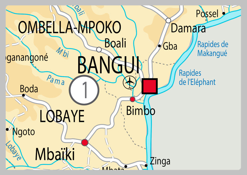 Physical Map of the Central African Republic - The Oxford Collection