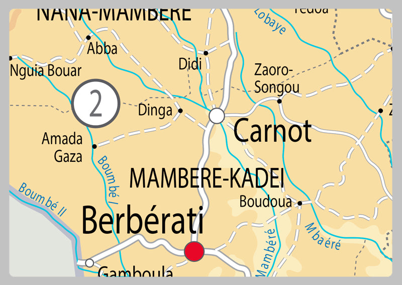 Physical Map of the Central African Republic - The Oxford Collection